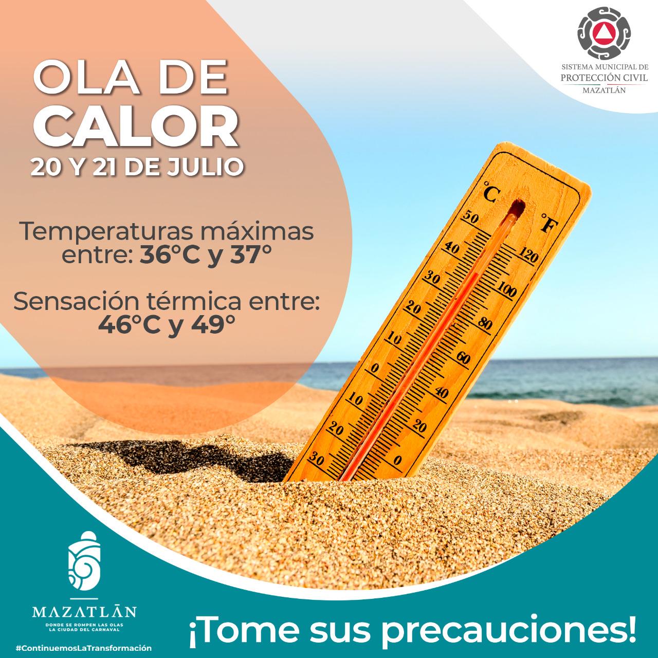 $!Alertan por ola de calor en Mazatlán de 36° y 37° y sensación térmica de casi 50°