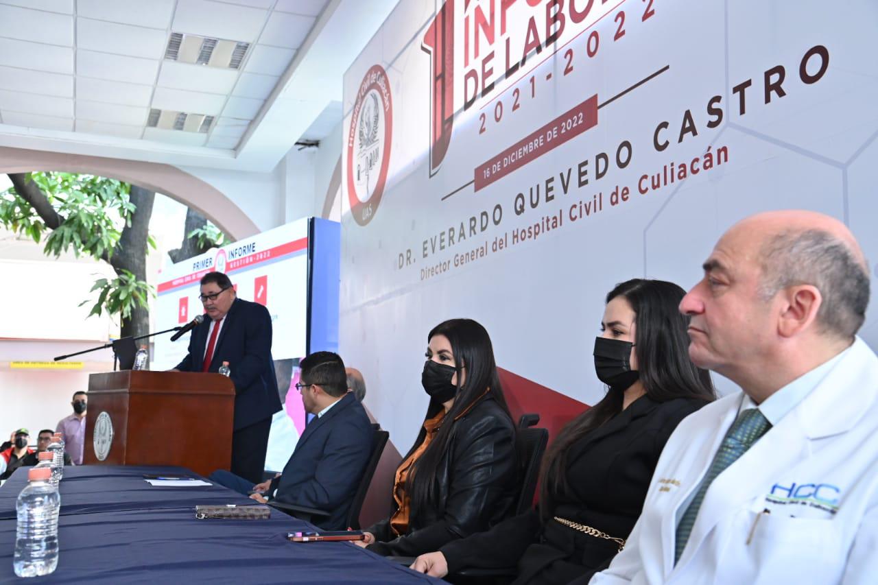 $!Hospital Civil de Culiacán, pieza fundamental para atención a la población sinaloense: Quevedo