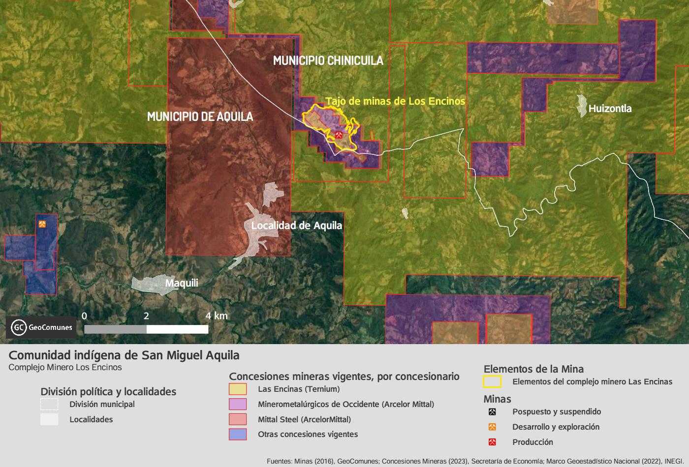 $!Concesiones mineras en los municipios de Aquila y Chinicuila, Michoacán.