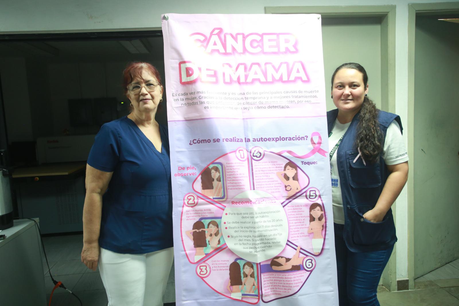 $!Las trabajadoras sociales Martha Torres y Lizeth Pandeli Torres, impartieron la conferencia “Octubre mes de la sensibilización” en las instalaciones de Noroeste.