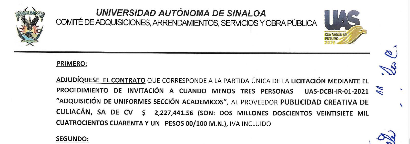 $!Desde 2017 y hasta 2023 la UAS le ha comprado $61 millones en lonas y uniformes a ex socio de Cuén Díaz