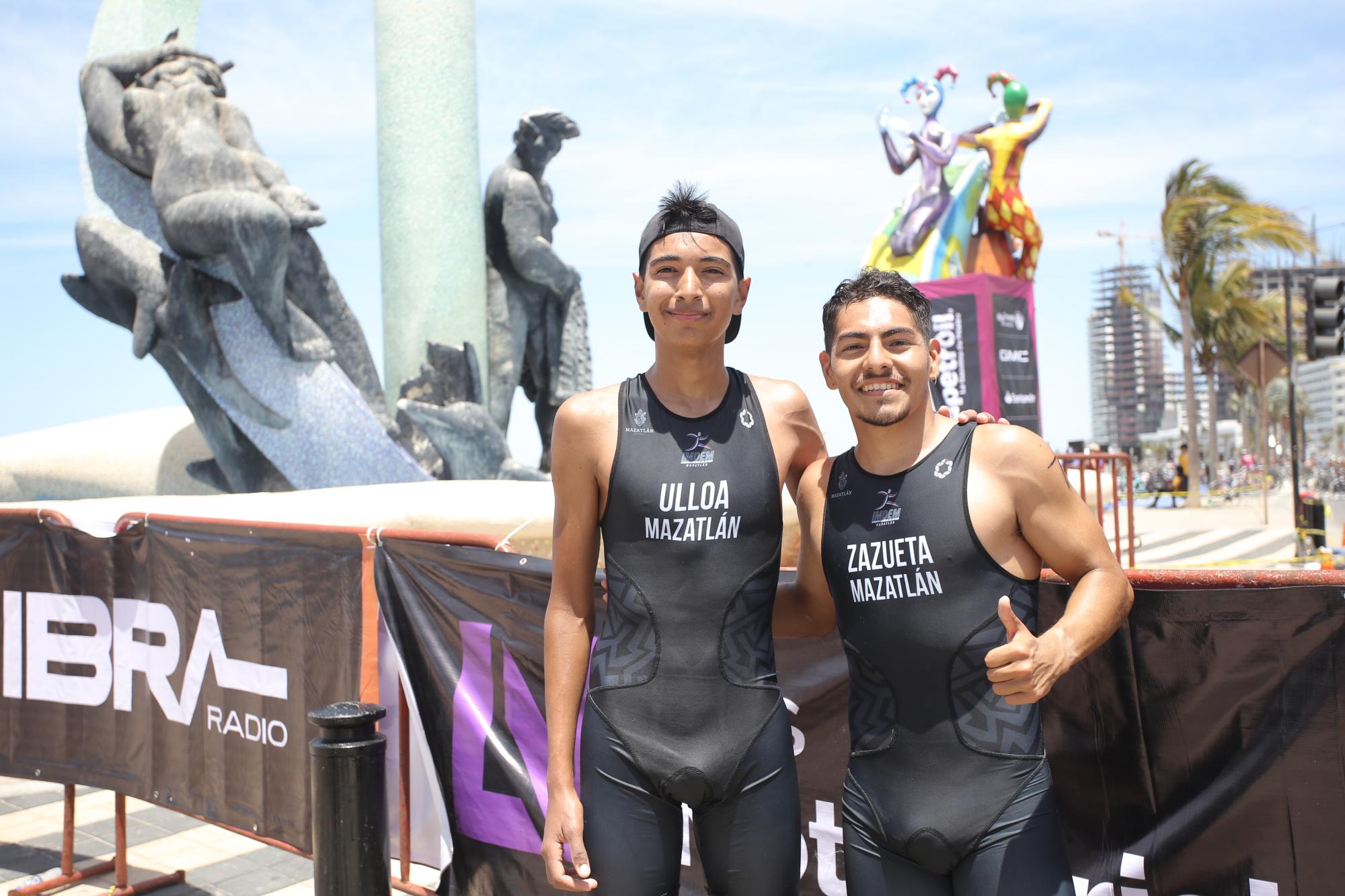 $!Jamyl Ulloa y José Zazueta, triatletas de Mazatlán.