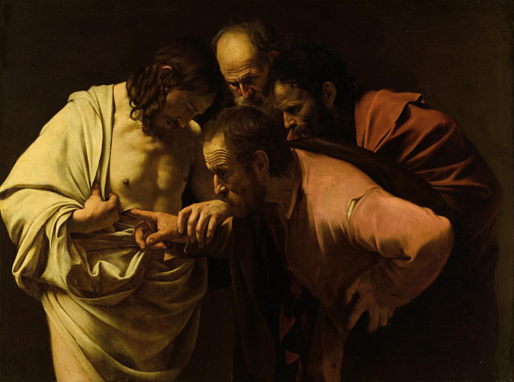 $!Caravaggio, La incredulidad de Santo Tomás, 1601.