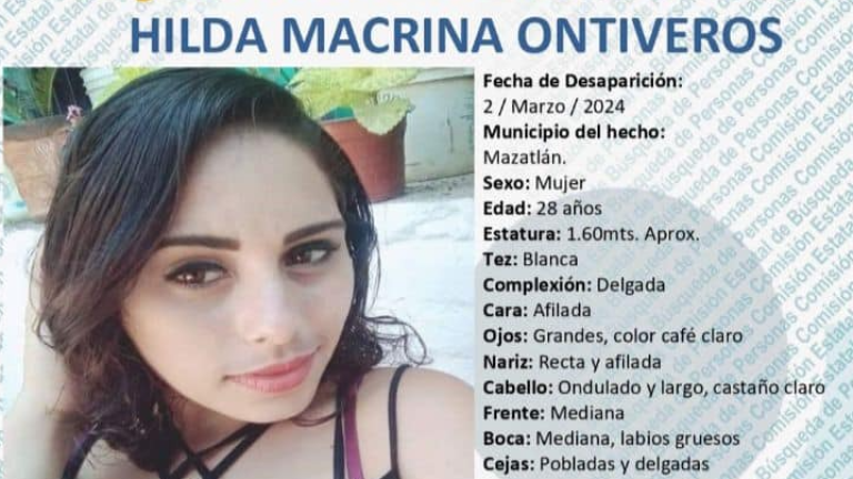 Hilda Macrina Ontiveros es una mujer de 28 años que desapareció en el Fraccionamiento Los Ángeles Santa Fe, en Mazatlán.