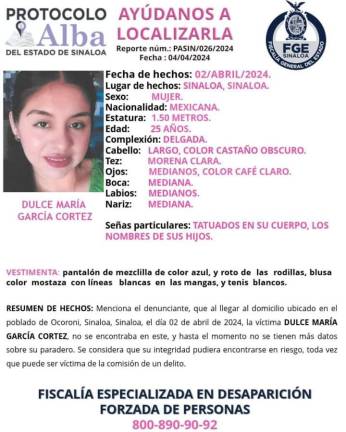 Desaparece joven de 25 años en la sindicatura Ocoroni, en Sinaloa municipio
