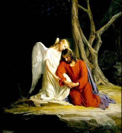 Carl Bloch, Cristo es confortado en Getsemaní, 1873.