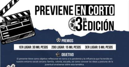 Lanzan convocatoria para tercera edición de concurso de cortometrajes ‘Previene en Corto’