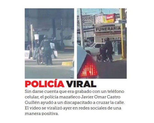Se ‘viraliza’ acción de policía mazatleco