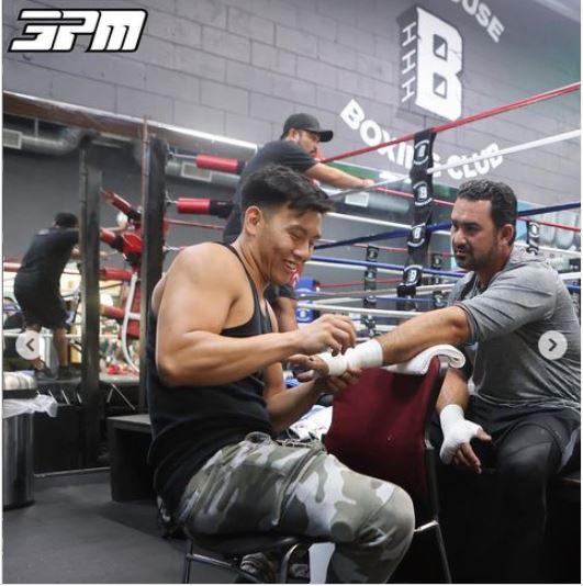 $!‘Zurdo’ Ramírez y Adrián González se entrenan juntos en el ring (FOTOS)