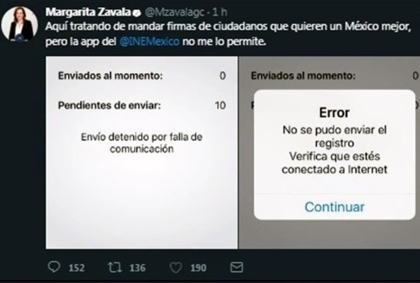 Margarita Zavala denuncia fallas en la app que el INE creó para recabar firmas de candidaturas independientes