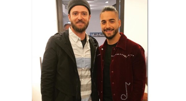 Maluma presume fotografía con Justin Timberlake