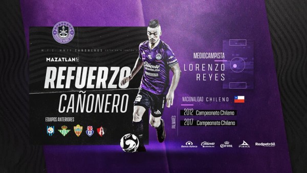 El volante chileno Lorenzo Reyes es nuevo refuerzo de Mazatlán FC