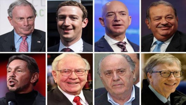 Slim y otros 7 multimillonarios, concentran más riqueza que la mitad de la población mundial