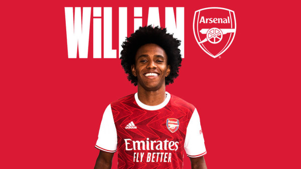 William llega al Arsenal. Foto: Twitter @Arsenal