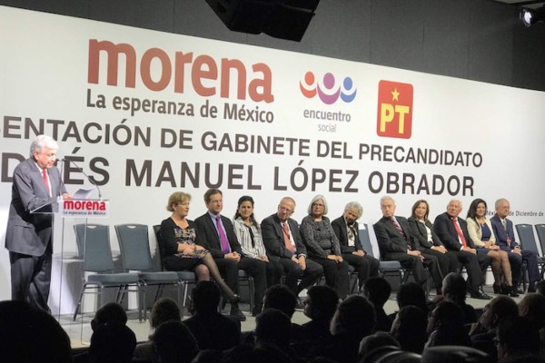 Este es el gabinete que presentó López Obrador en caso de ganar en 2018