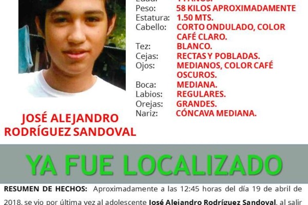 Regresa a casa estudiante que se hallaba desaparecido, en Mazatlán