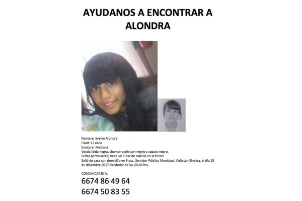 Reportan desaparición de Alondra en Culiacán, una niña de 12 años