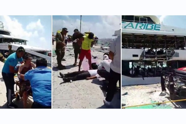 Se registra explosión en ferry en Playa del Carmen y deja 18 heridos