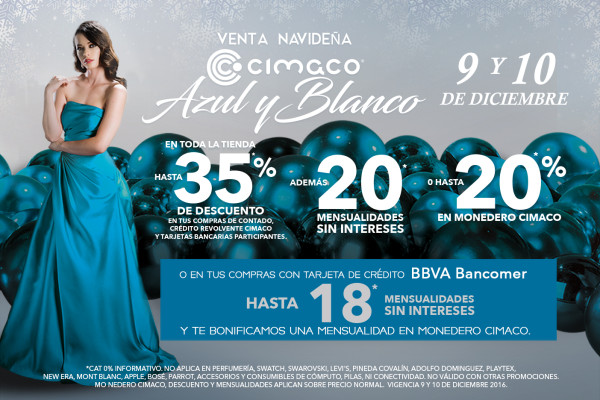 Publicidad: Cimaco ofrece su Gran Venta Azul y Blanco