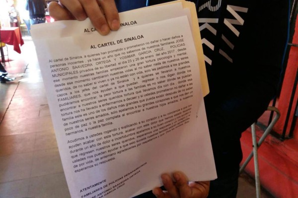 Piden al Cártel de Sinaloa ayuda para encontrar a policías desaparecidos