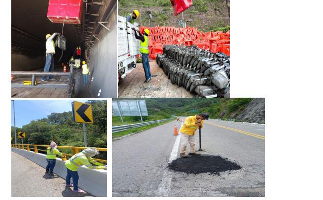 Trabajos de mantenimiento de la Autopista Mazatlán-Durango.
