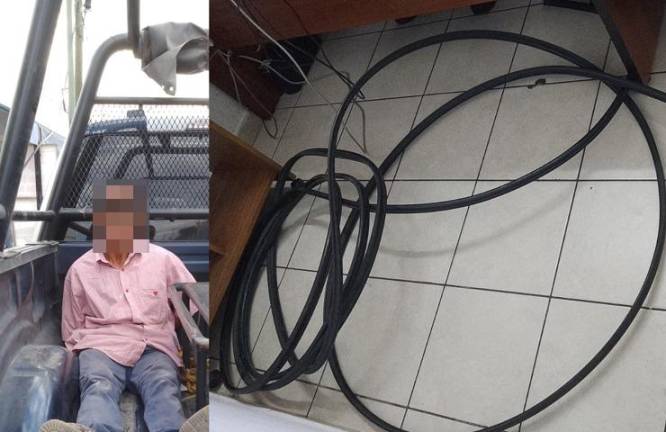 Detienen en Culiacán a una persona por robo cable telefónico de Telmex