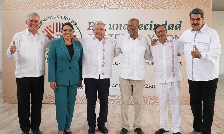 Se reúne AMLO con presidentes de Venezuela, Cuba, Colombia, Honduras y Haití