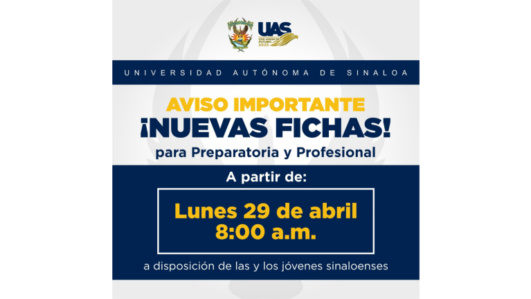 UAS ofertará 15,700 fichas más para preinscripción de bachillerato y licenciaturas en Sinaloa