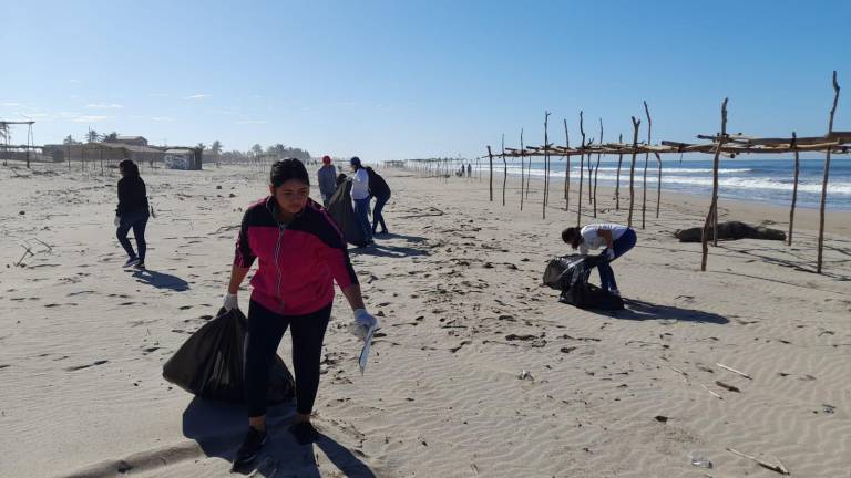 Jornada de limpieza en playas de Rosario ante el inicio de las vacaciones de Semana Santa.