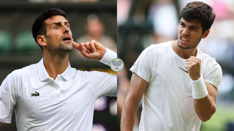 Novak Djokovic y Carlos Alcaraz disputarán este domingo la final de Wimbledon.