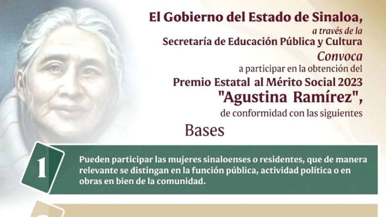 El 20 de enero cierra la convocatoria para el Premio Agustina Ramírez 2023