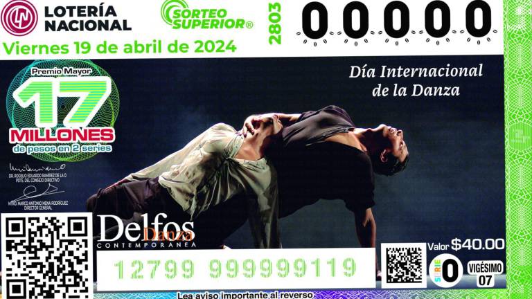 Aparece Delfos Danza Contemporánea en los ‘Cachitos’ de la Lotería Nacional