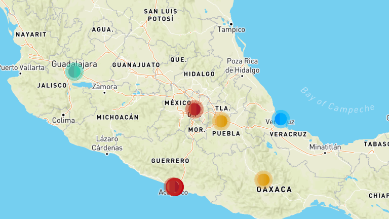 Reportan fuerte sismo en la CDMX y en las costas de Guerrero.