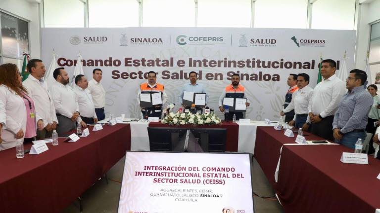 Autoridades de diferentes entidades instalan en Sinaloa el Comando Estatal e Interinstitucional del Sector Salud.
