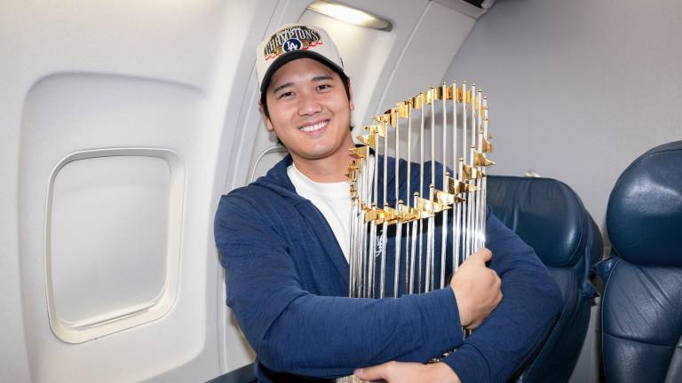 Shohei Ohtani y los Dodgers celebrarán con su afición. Shohei Ohtani y los Dodgers celebrarán con su afición.
