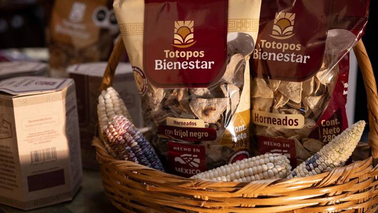 La Presidenta mostró el empaque sellado de los nuevos productos “Bienestar”, elaborados con maíz nativo y nixtamalizado. La Presidenta mostró el empaque sellado de los nuevos productos “Bienestar”, elaborados con maíz nativo y nixtamalizado.