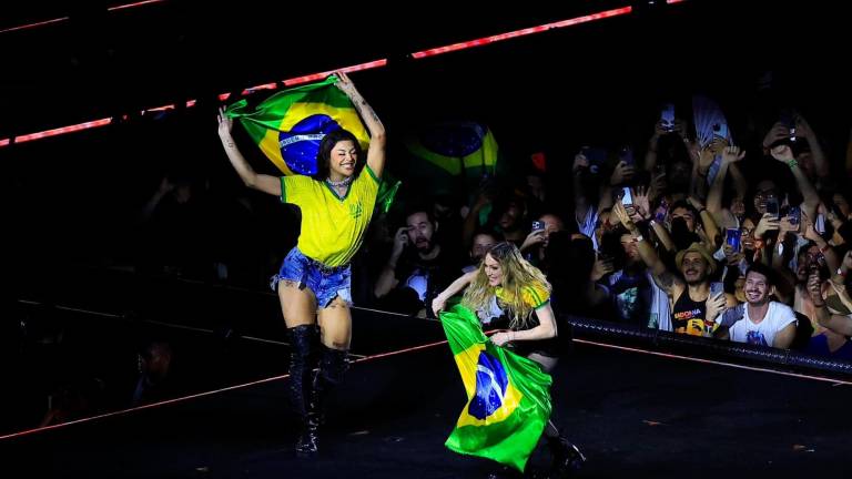Madonna durante su presentación en Brasil.