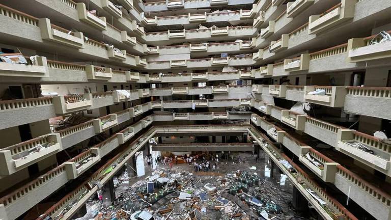 Una de las imágenes más difundidas del huracán Otis es el daño que dejó en el hotel Princess de Acapulco.