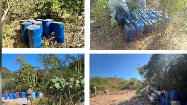 Militares aseguran laboratorios clandestinos con reactores y sustancias químicas en Sinaloa. Militares aseguran laboratorios clandestinos con reactores y sustancias químicas en Sinaloa.