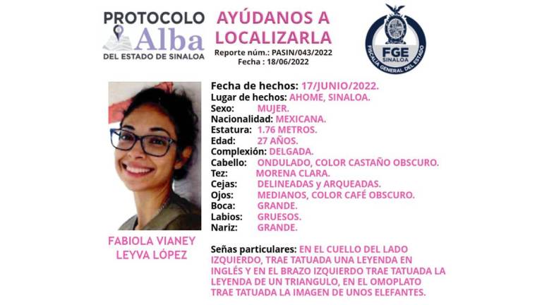 Hallan sin vida a Fabiola Vianey, joven maestra que reportaron como desaparecida en Los Mochis