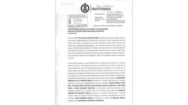 Pide Fiscalía Anticorrupción fecha y hora para sexta acusación contra Madueña y ex funcionarios de la UAS