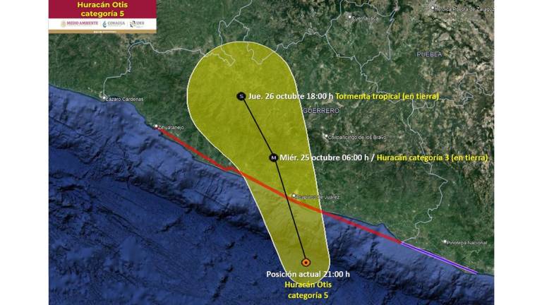 El huracán Otis llega a categoría 5 e impactará en Guerrero