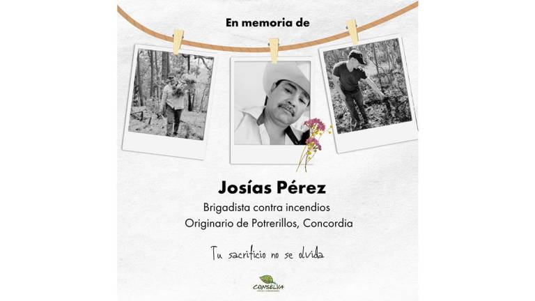 Condolencia de Conselva por el deceso del brigadista Josías Pérez, quien falleció tras resultar lesionado combatiendo un incendio foresta.