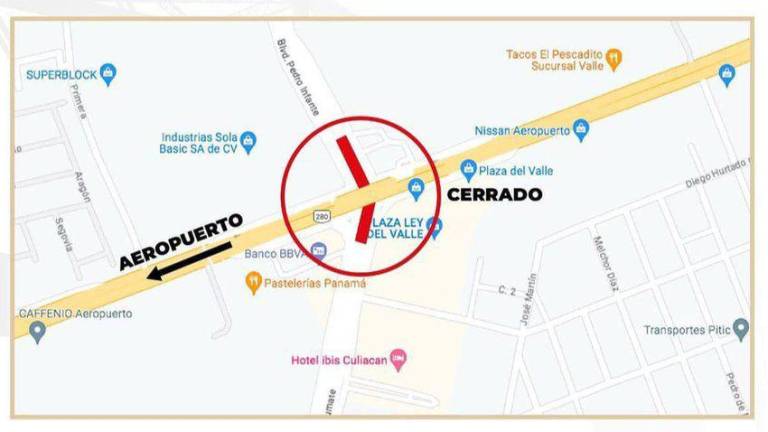 Autoridades recomiendan tomar vías alternas al bulevar Pedro Infante y Jesús Kumate, cerrado este domingo.
