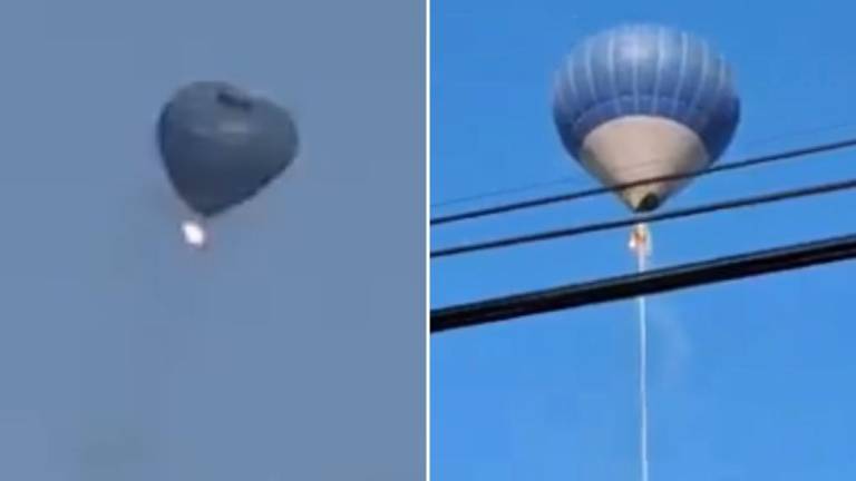 Al menos dos personas perdieron la vida tras el incendio de un globo aerostático en pleno vuelo en Teotihuacán.