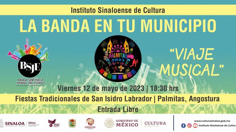 La Banda Sinfónica Juvenil del Estado ofrecerá un concierto en Palmitas, Angostura.