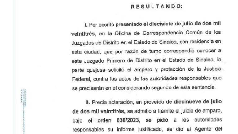 El 12 de julio de 2023, Jesús Madueña Molina tramitó el juicio de amparo 838/2023 cuando aún fungía como Rector de la UAS.