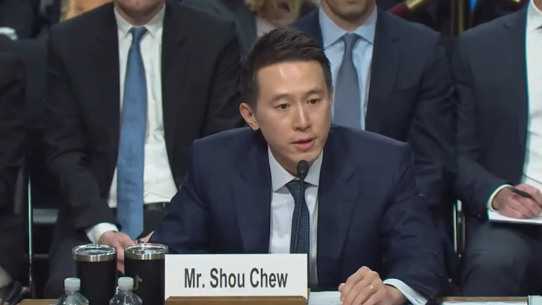 Shou Zi Chew, presidente ejecutivo de TikTok, en su comparecencia ante el Senado de Estados Unidos.