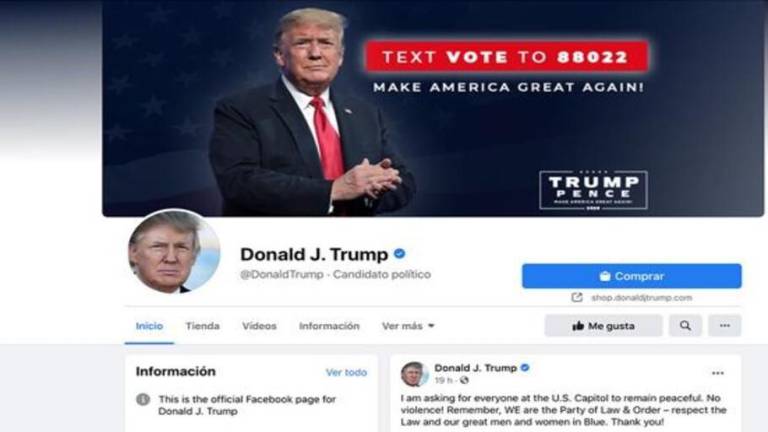 Facebook mantendrá suspendida de forma indefinida la cuenta de Donald Trump