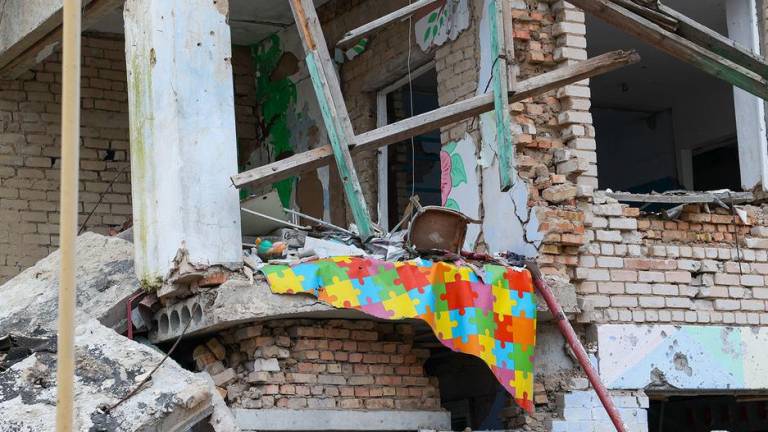 Honcharuk Un edificio dañado en la región ucraniana de Mykolaiv.